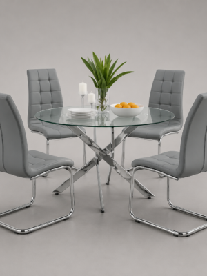 Modern Glass Dining Table Set