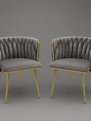 Luxury Velvet Accent Chair Set