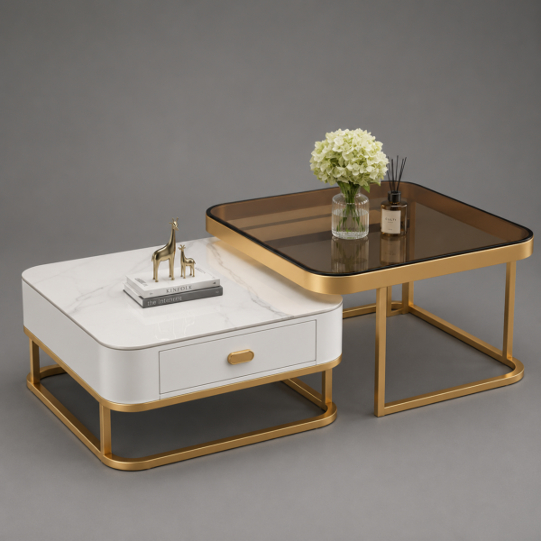 Modern Dual Coffee Table Set