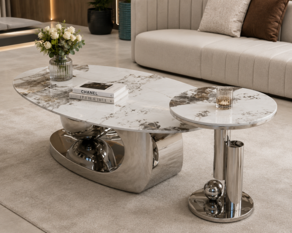 ChatGPT Image Jul 20, 2026, 10_45_16 AM Modern Marble & Chrome Coffee Table Set