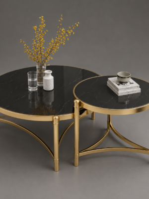 Gold & Black Nested Coffee Tables