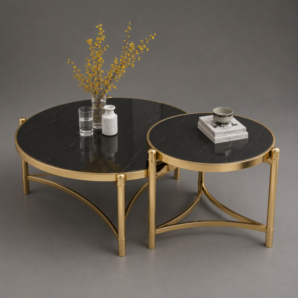 Gold & Black Nested Coffee Tables