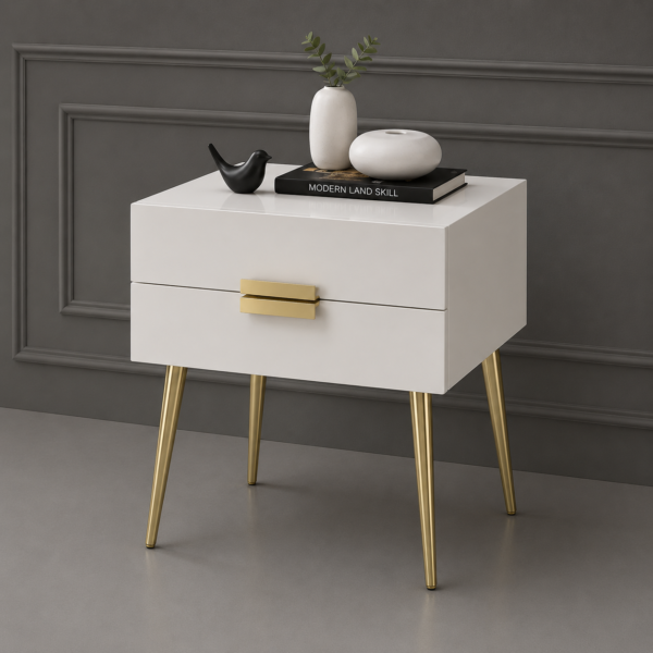 Modern White Bedside Table