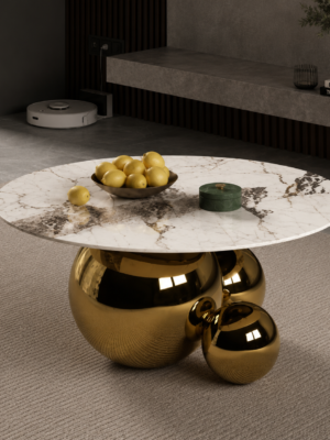 Modern Marble & Gold Coffee Table