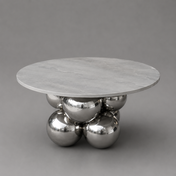 Marble & Chrome Modern Coffee Table