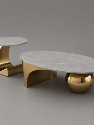Modern Marble Coffee Table Set