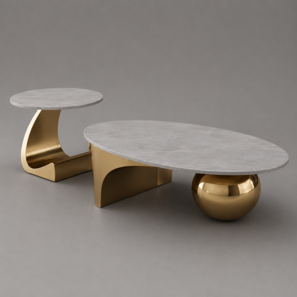 Modern Marble Coffee Table Set