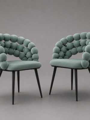 Bubble Velvet Accent Chairs (Set of 2)