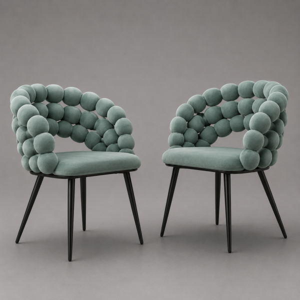 Bubble Velvet Accent Chairs (Set of 2)