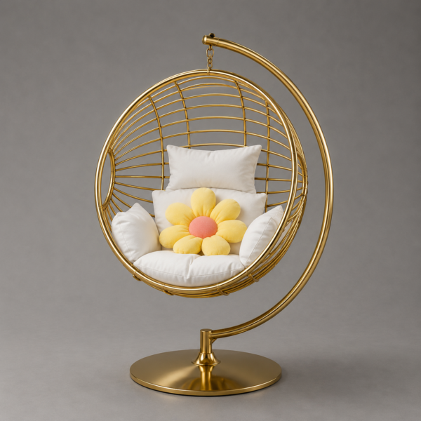 Gold Hanging Bubble Chair