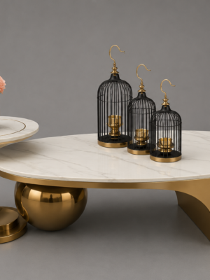Modern Marble Coffee Table Set