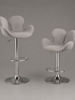 Modern Velvet Bar Stools Set