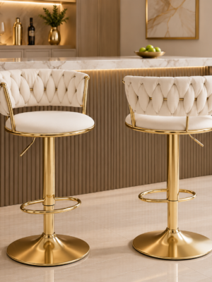 Gold Velvet Bar Stool