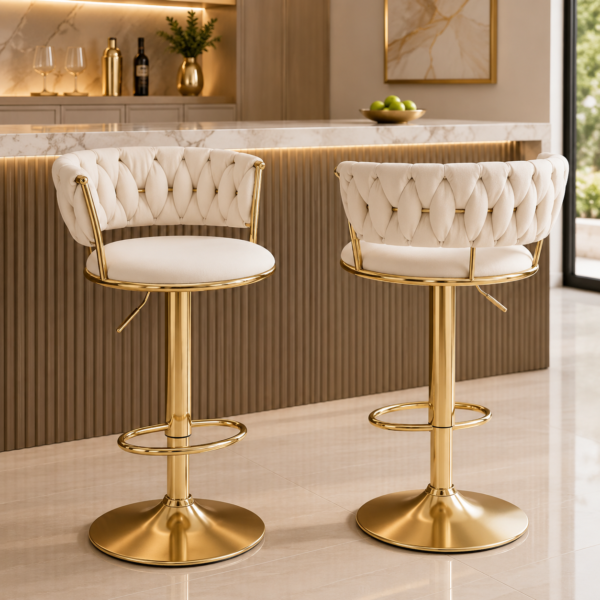 Gold Velvet Bar Stool