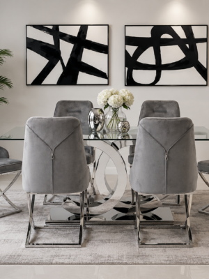 Modern Glass Dining Table Set