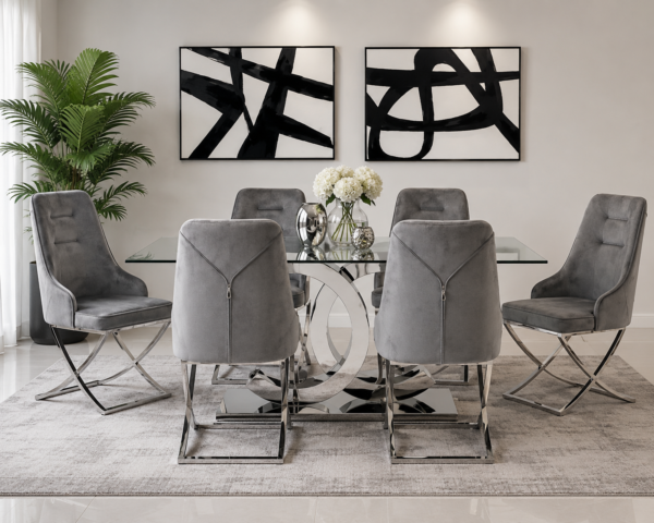 Modern Glass Dining Table Set