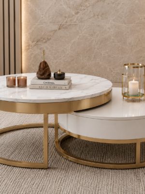 Modern Marble Nesting Coffee Tables