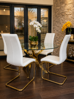Gold Glass Dining Set