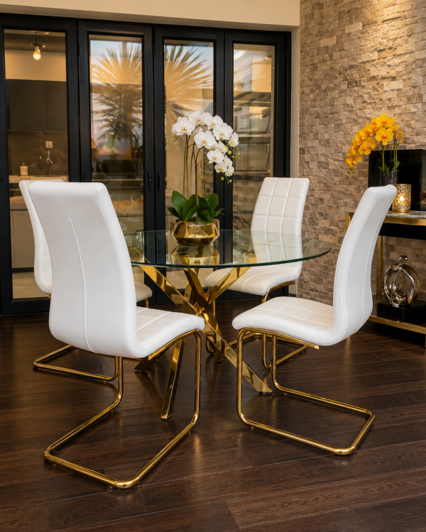 Gold Glass Dining Set