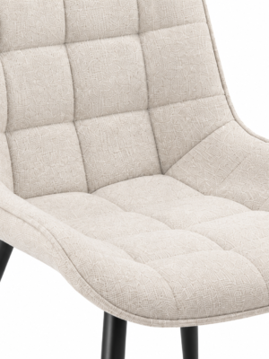 Plush fabric dining chair set of 2