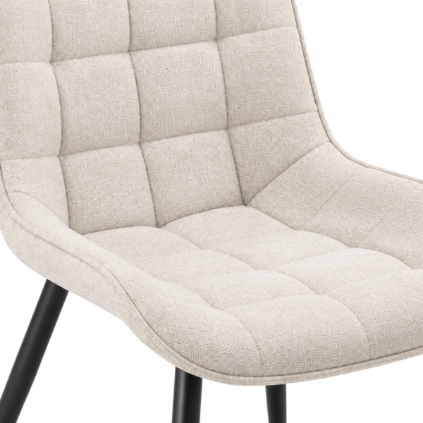 Plush fabric dining chair set of 2