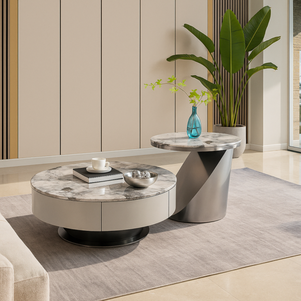 Chrome Zenith Nesting coffee table