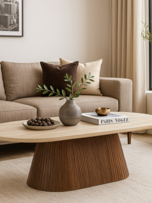 Oval Corrugated coffee table