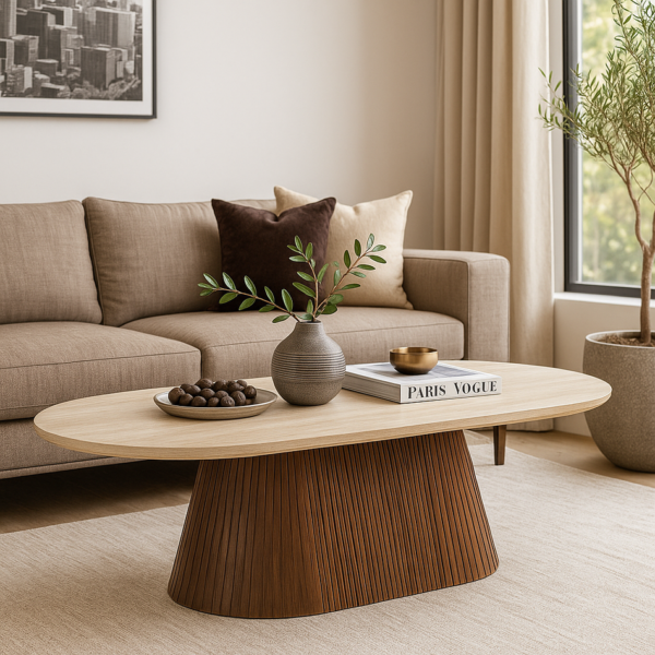 Oval Corrugated coffee table