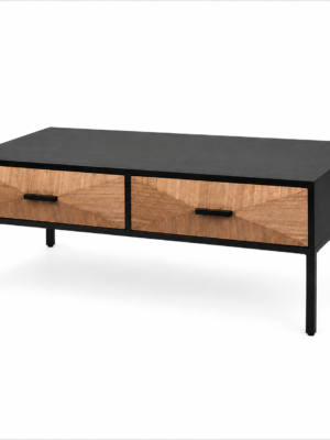 Chloe wood & metal coffee table