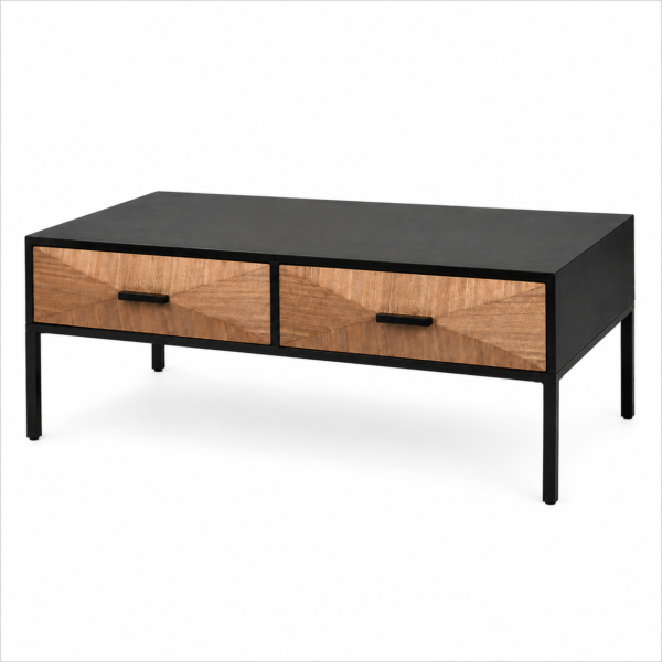 Chloe wood & metal coffee table