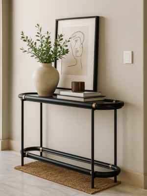cons 5 Nexus Black Entryway Console Table