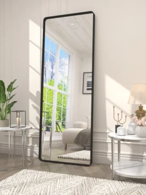 Black Framed Flat Mirror