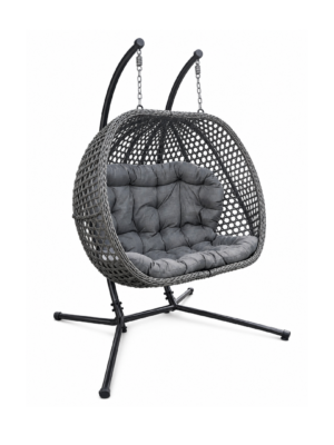 Alston 2 seater Dark Grey Garden Hanging Egg Chair