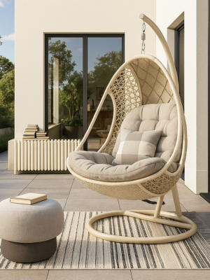 Rattan hanging cocoon chair