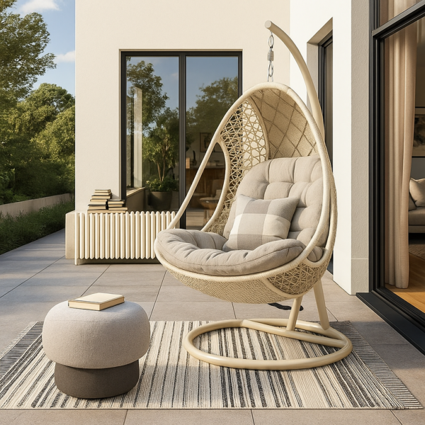 Rattan hanging cocoon chair