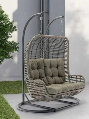 Double Basket Rattan Swing Chair