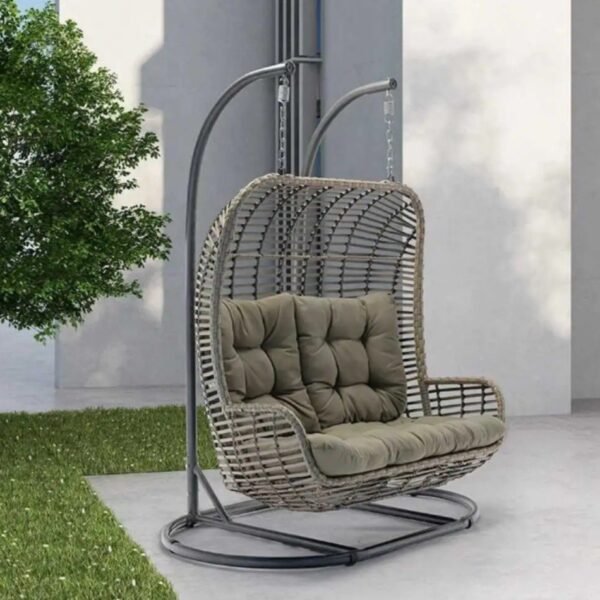 out 7 Double Basket Rattan Swing Chair