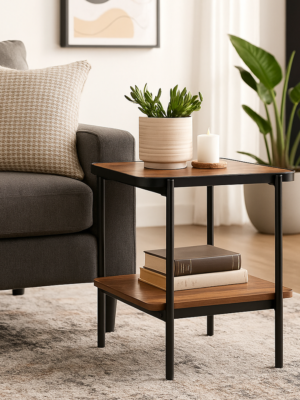 side 10 Two-Tier Industrial Side Table