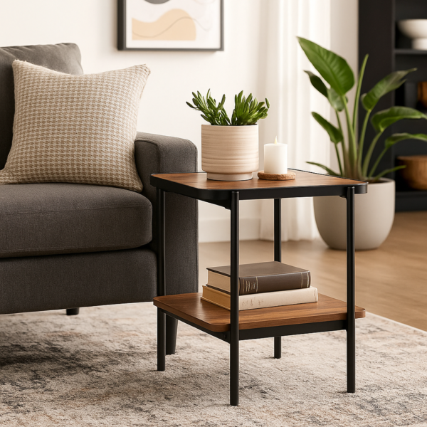 Two-Tier Industrial Side Table