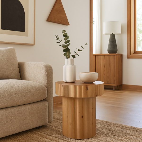 side 11 Corrugated Wood Side Table