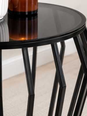 Black Wireframe Side Table