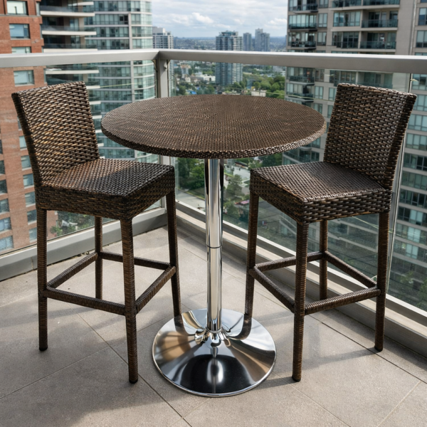 Aura Modern Bistro Table with 2 Chairs