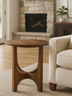 Round Side Table with X-Base