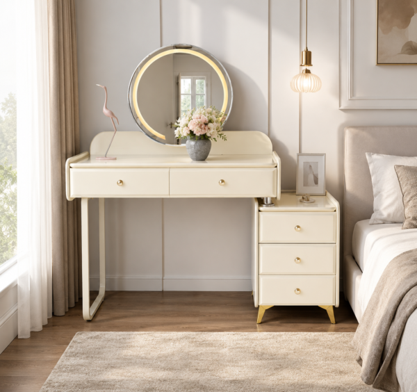 tab 3 Modern LED Vanity Dressing Table Set with Mirror & Stool
