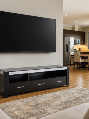 tv 14 180cm Black TV Stand With 3 Drawers