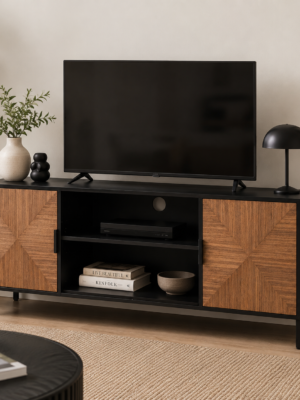 Chloe wood & metal media unit
