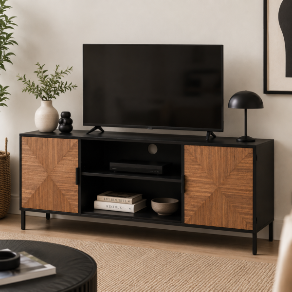 Chloe wood & metal media unit