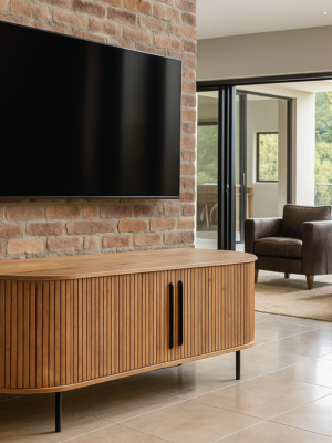 Ruby Acacia Wood Media Unit
